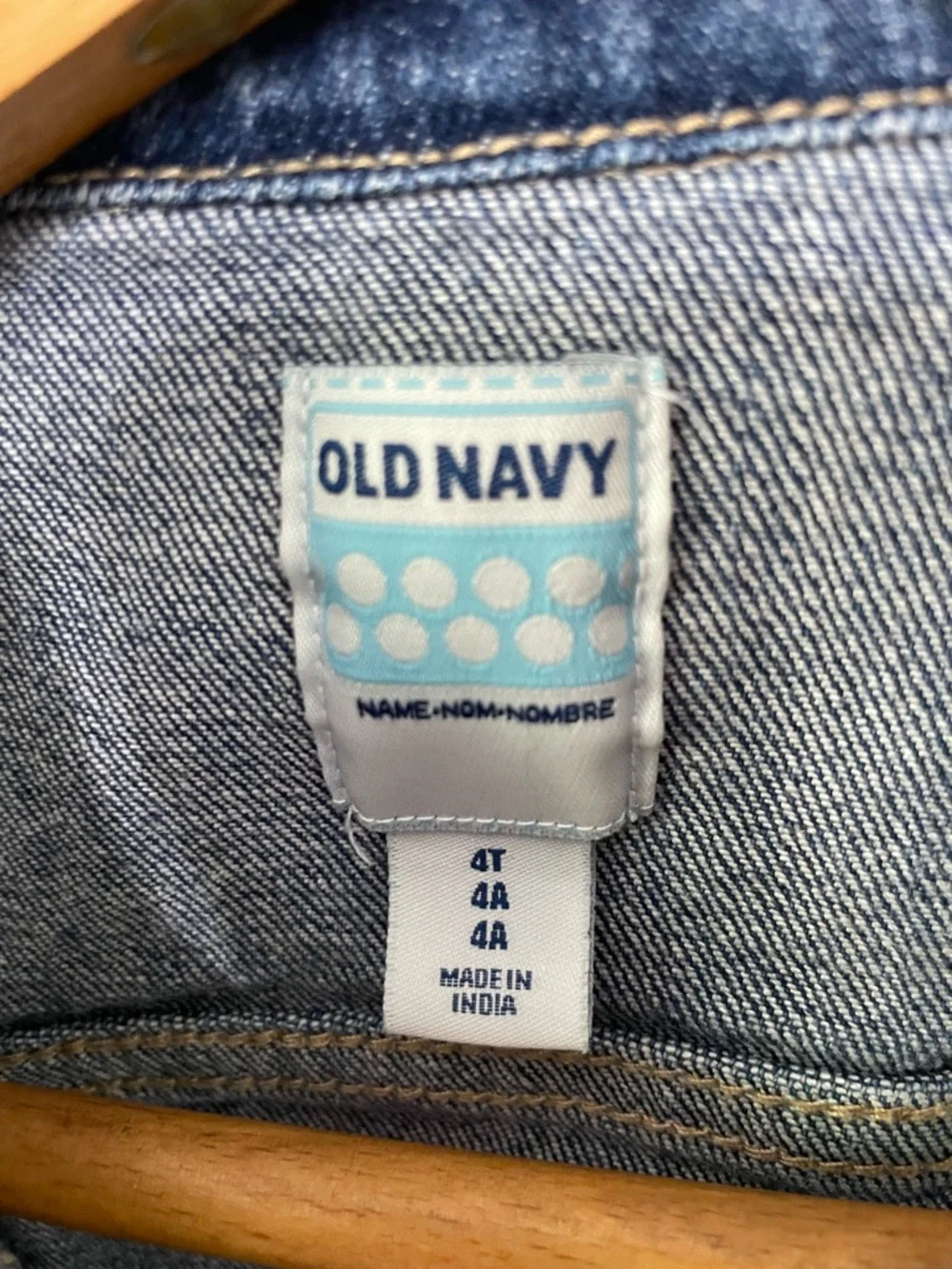 Old Navy Sleeveless Denim Jean Vest Med Blue Wash Girls 4T Cottagecore Outdoor